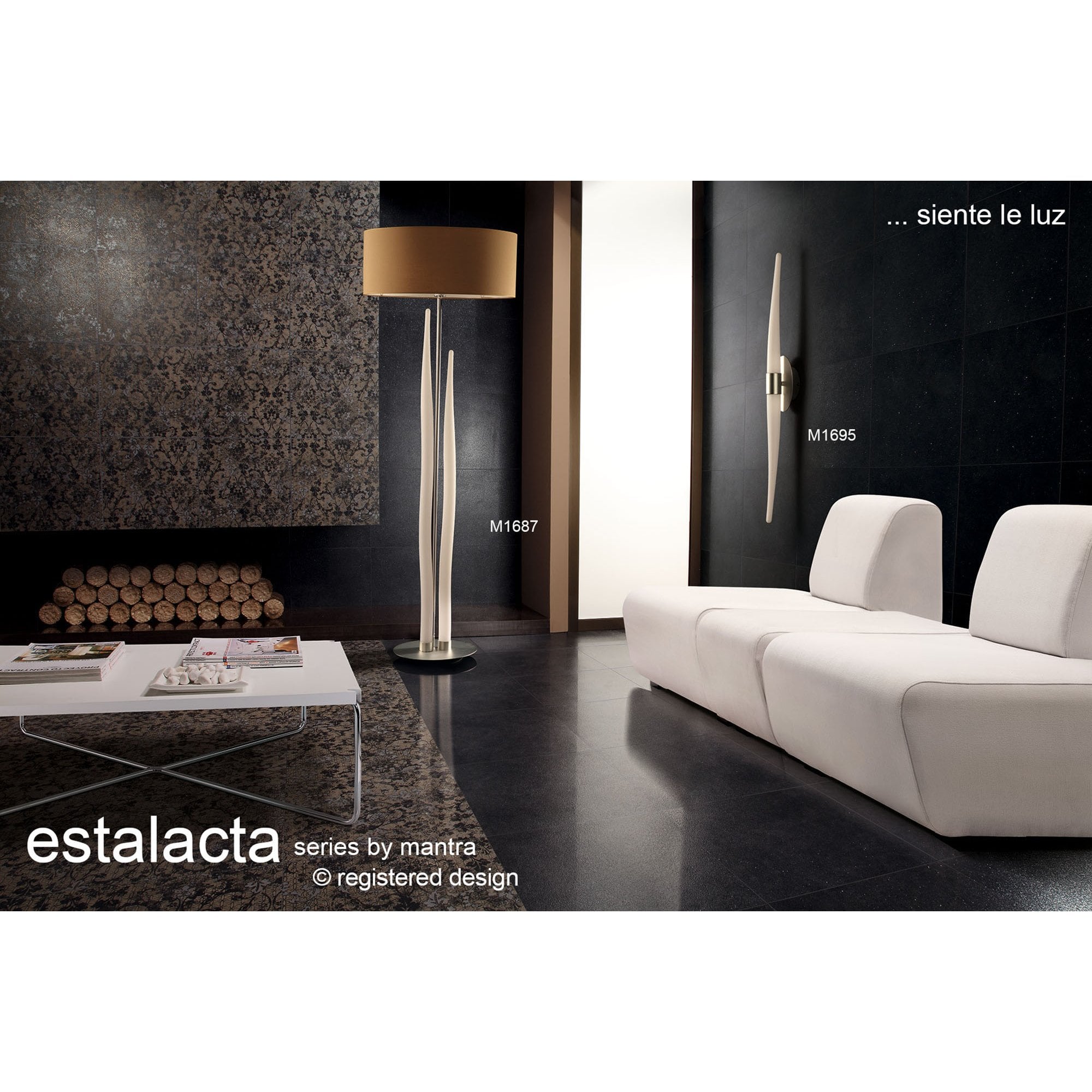 M1680 Estalacta Table Lamp 1 Light Indoor Silver/Opal White