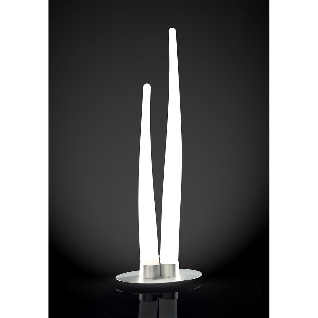 M1681 Estalacta Table Lamp 2 Light Indoor Silver/Opal White