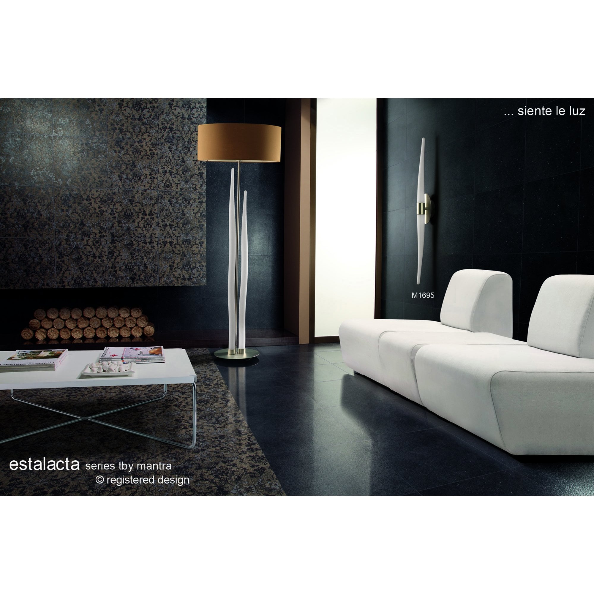 M1682 Estalacta Table Lamp 3 Light Indoor Silver/Opal White