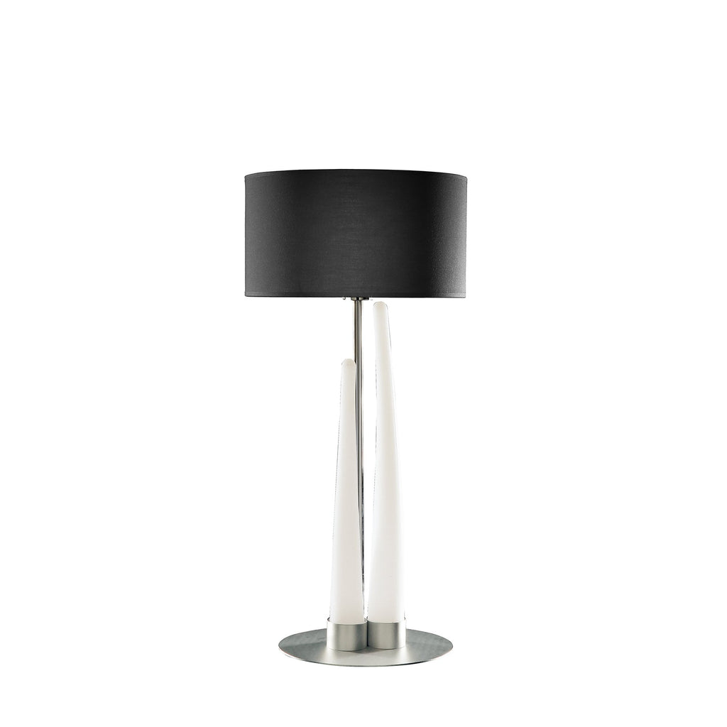 M1683 Estalacta Table Lamp 3 Light GU10 Indoor Silver/Opal White Black Shade