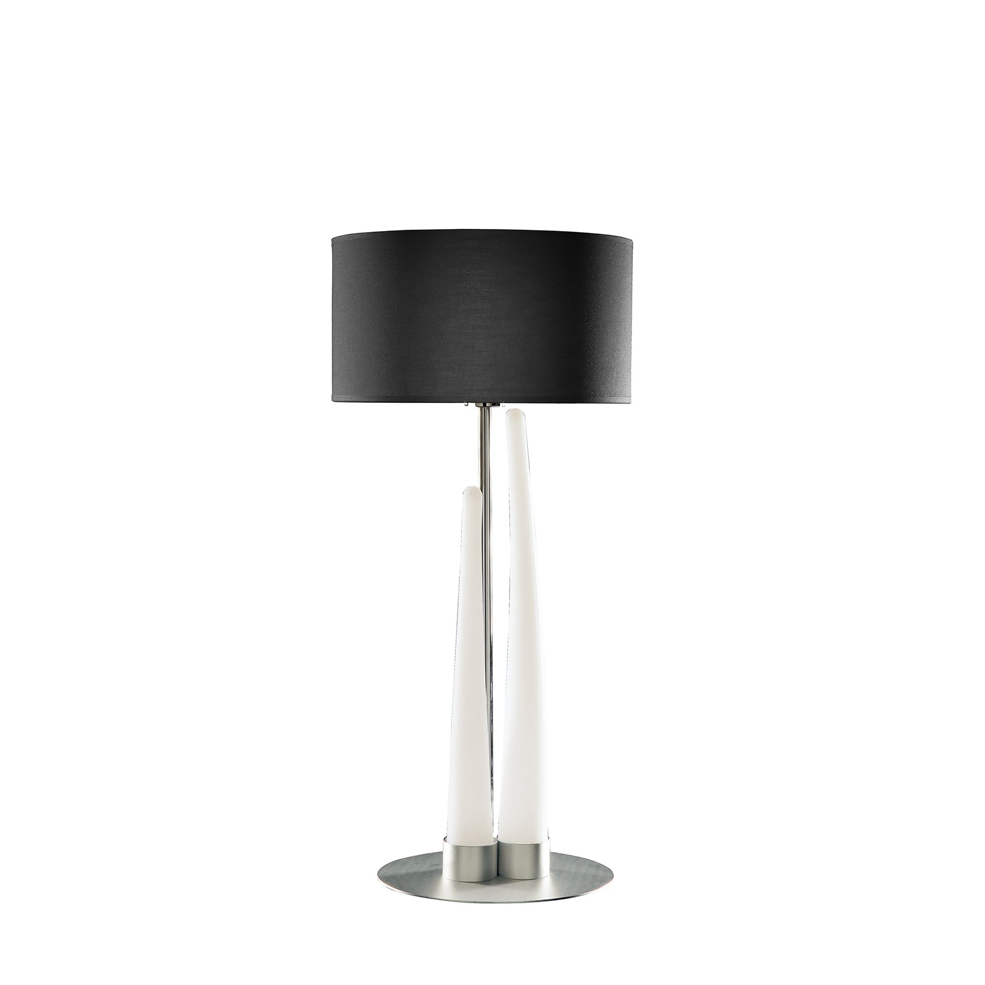 M1683 Estalacta Table Lamp 3 Light GU10 Indoor Silver/Opal White Black Shade