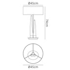 M1683 Estalacta Table Lamp 3 Light GU10 Indoor Silver/Opal White Black Shade