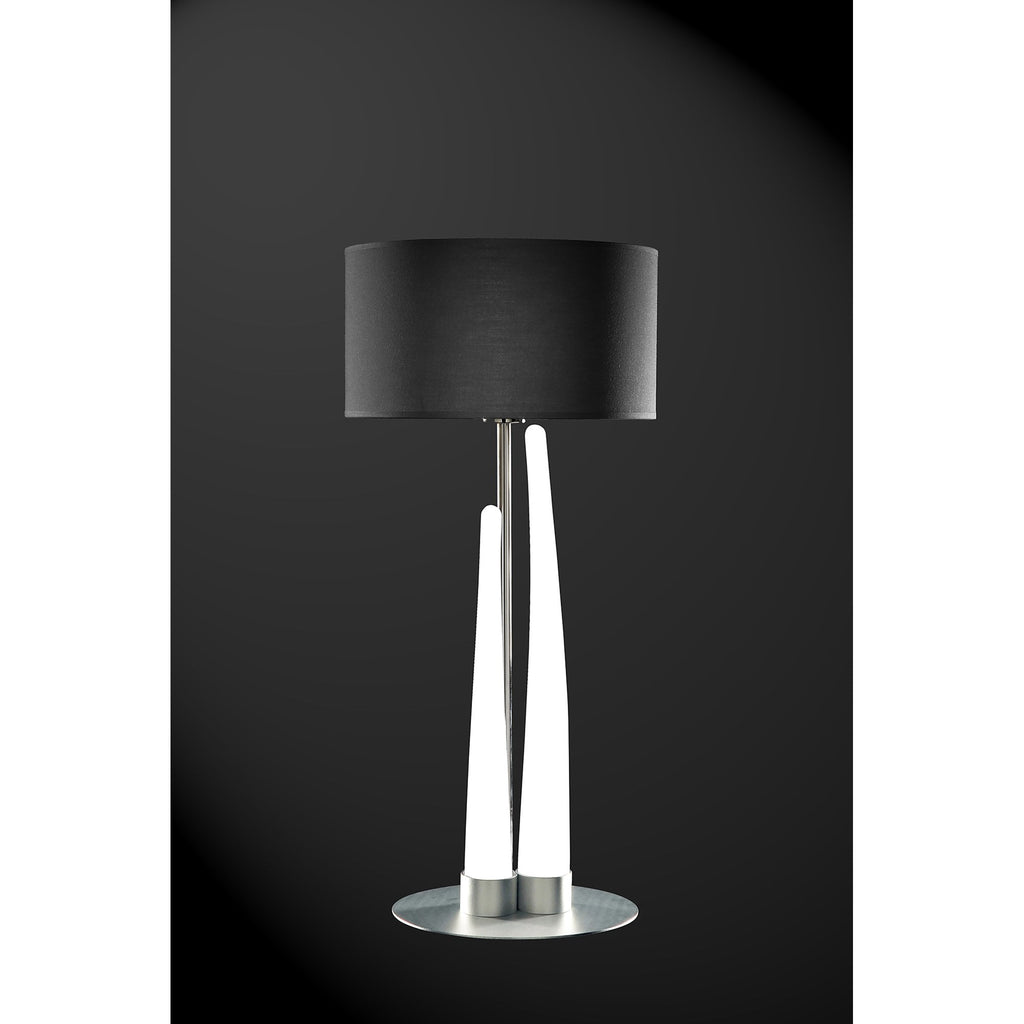 M1683 Estalacta Table Lamp 3 Light GU10 Indoor Silver/Opal White Black Shade