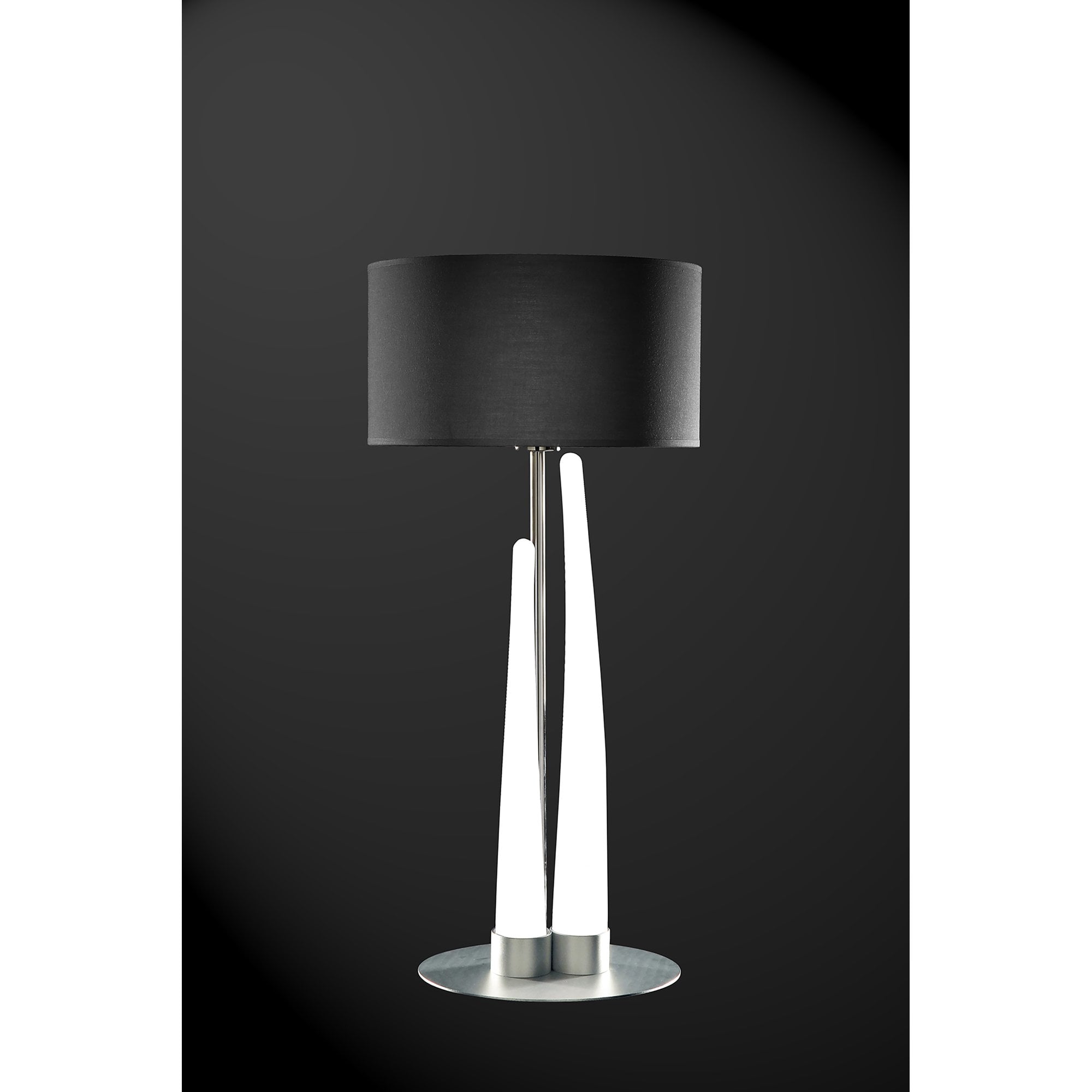 M1683 Estalacta Table Lamp 3 Light GU10 Indoor Silver/Opal White Black Shade