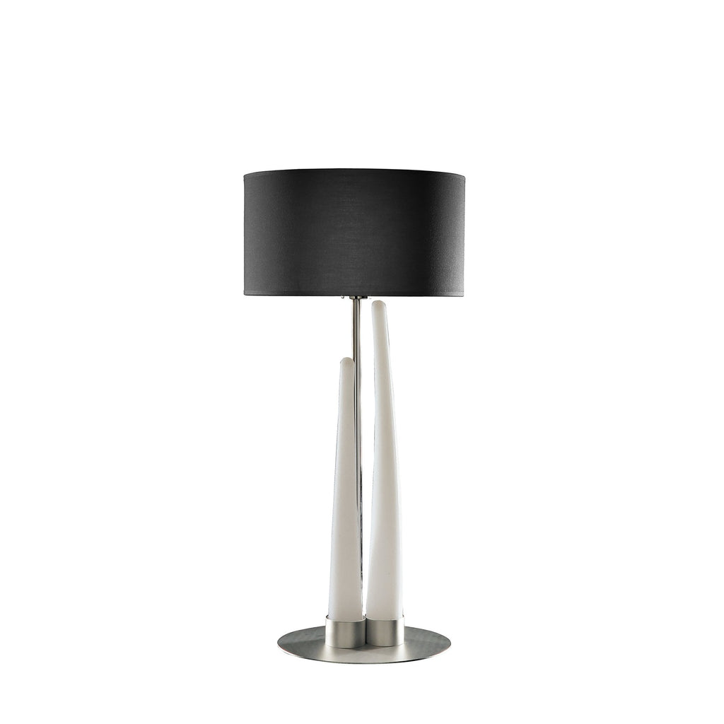 M1683 Estalacta Table Lamp 3 Light GU10 Indoor Silver/Opal White Black Shade
