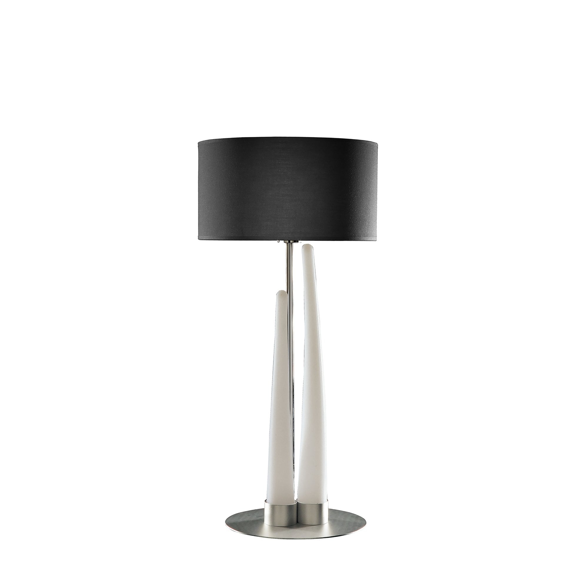 M1683 Estalacta Table Lamp 3 Light GU10 Indoor Silver/Opal White Black Shade