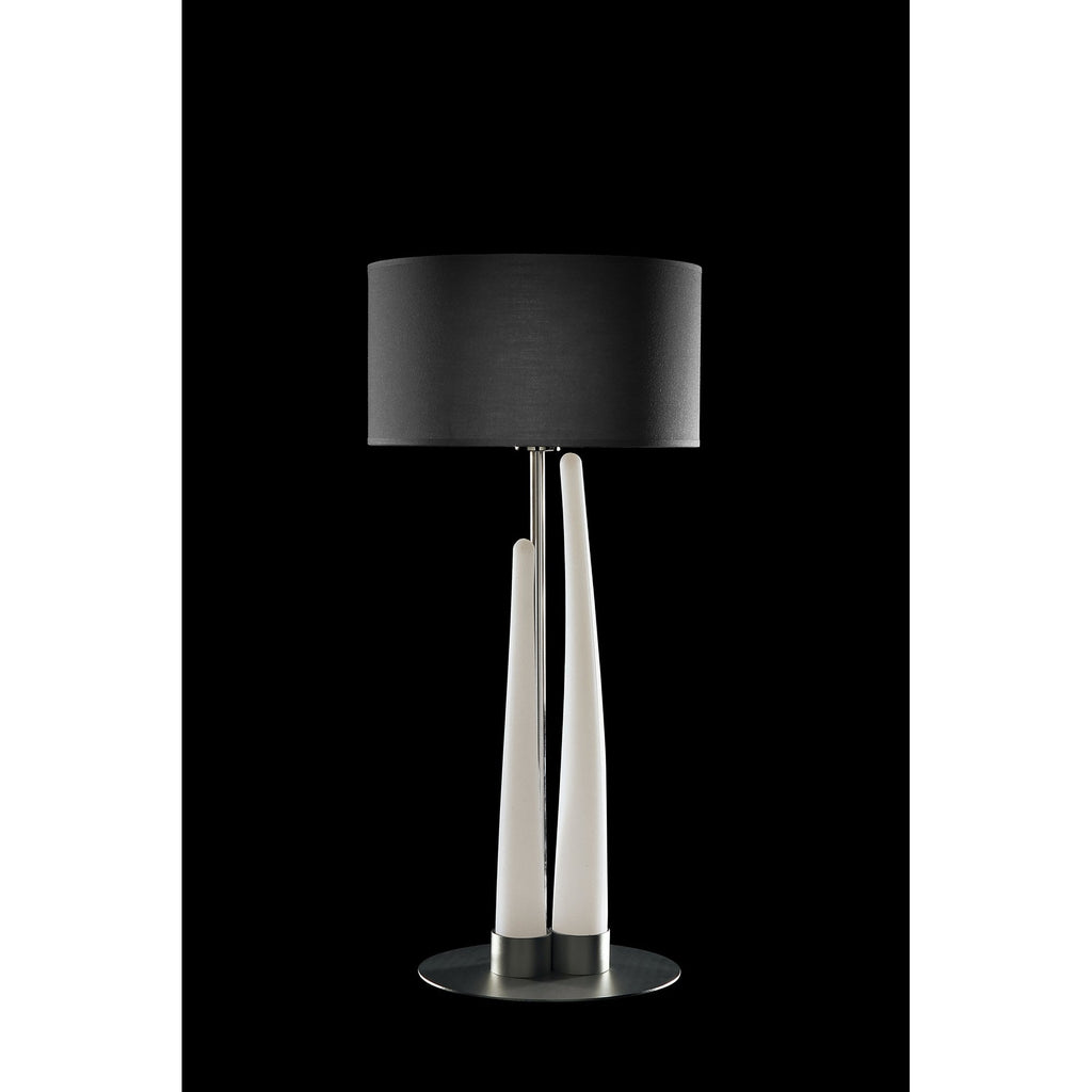 M1683 Estalacta Table Lamp 3 Light GU10 Indoor Silver/Opal White Black Shade