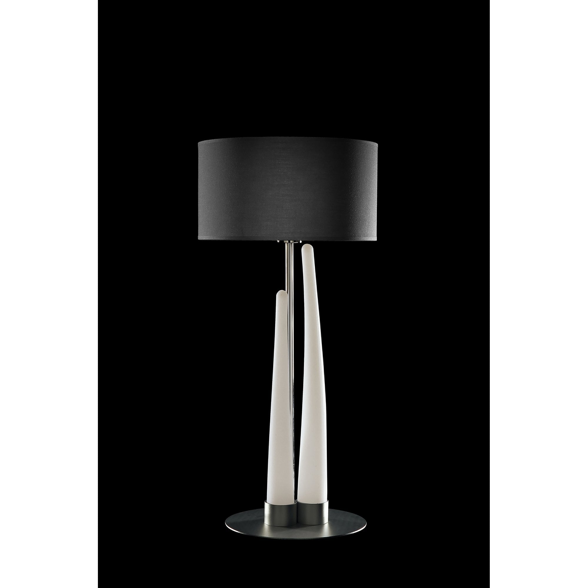 M1683 Estalacta Table Lamp 3 Light GU10 Indoor Silver/Opal White Black Shade