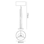 M1687 Estalacta Floor Lamp 3 Light GU10 Indoor Silver/Opal White Black Shade