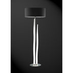 M1687 Estalacta Floor Lamp 3 Light GU10 Indoor Silver/Opal White Black Shade