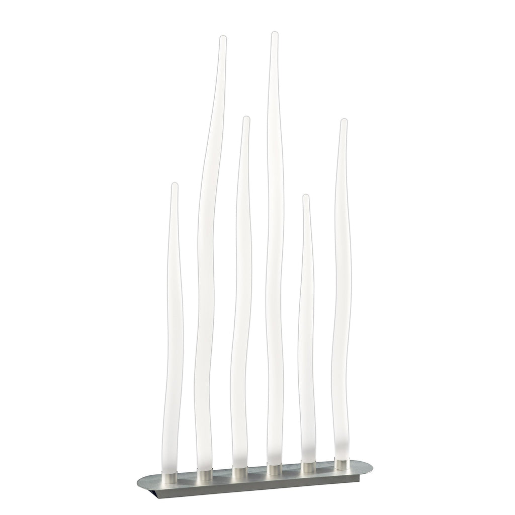 M1690 Estalacta Floor Lamp 6 Light GU10 Bar Indoor Silver/Opal White