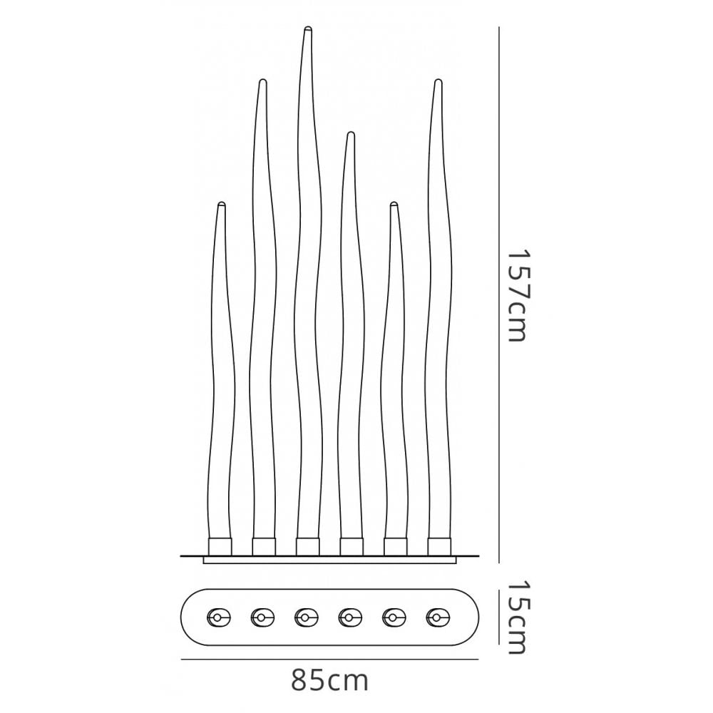 M1690 Estalacta Floor Lamp 6 Light GU10 Bar Indoor Silver/Opal White