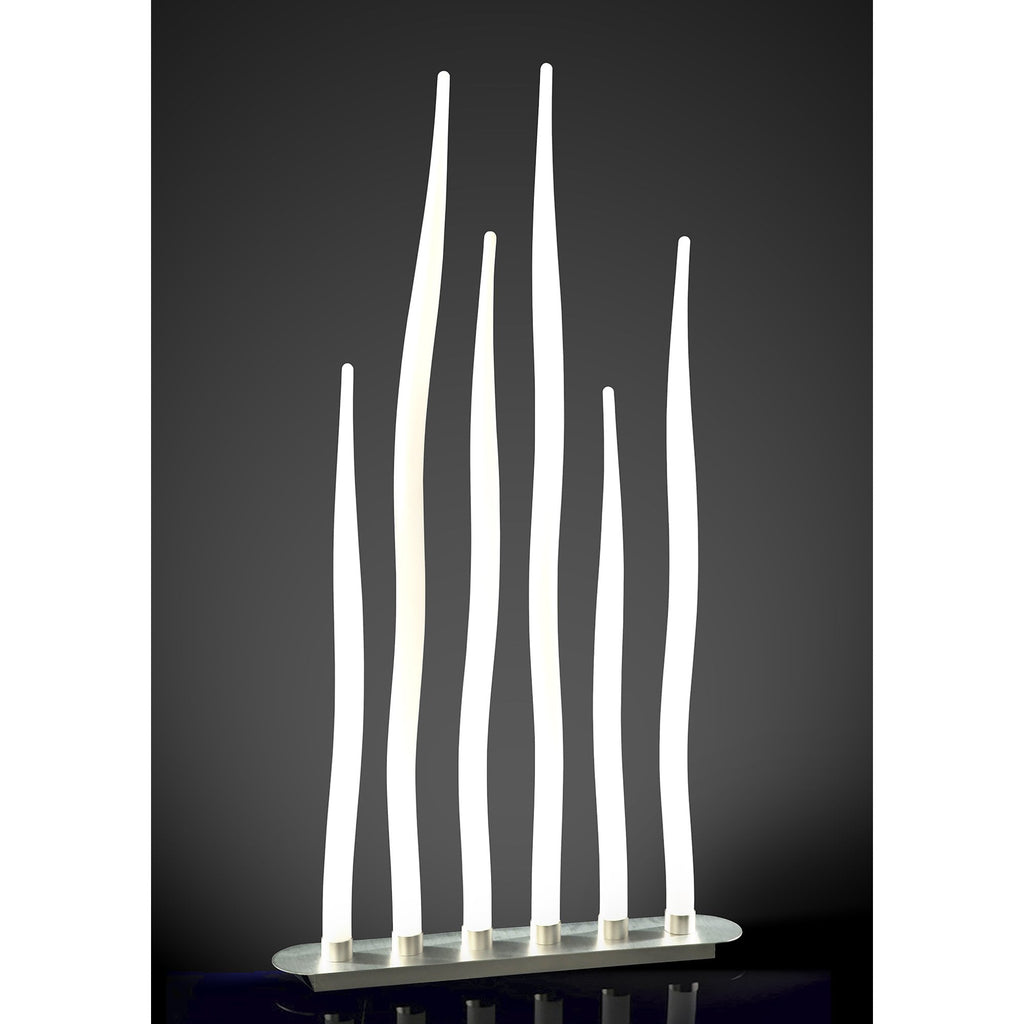M1690 Estalacta Floor Lamp 6 Light GU10 Bar Indoor Silver/Opal White