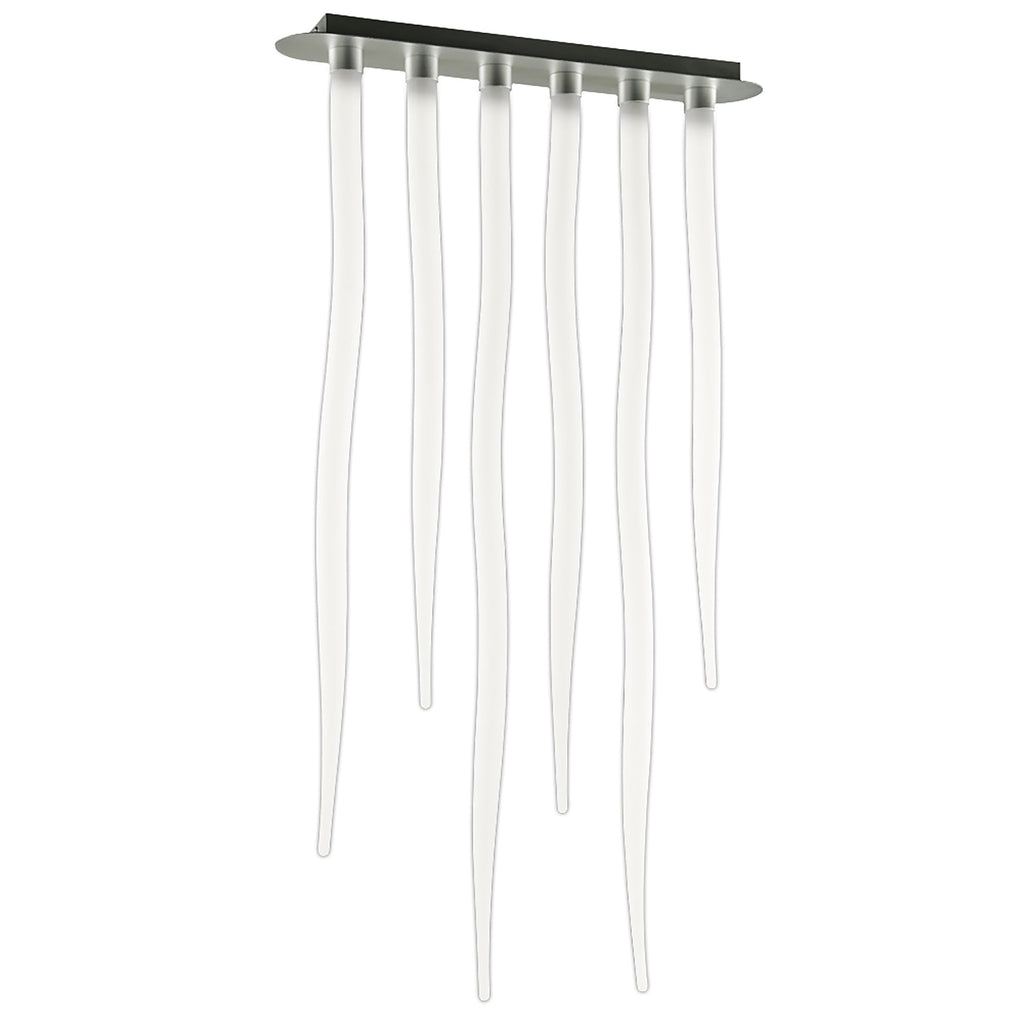 M1691 Estalacta Ceiling Light GU10 6 Light GU10 Linear Bar Indoor Silver/Opal White