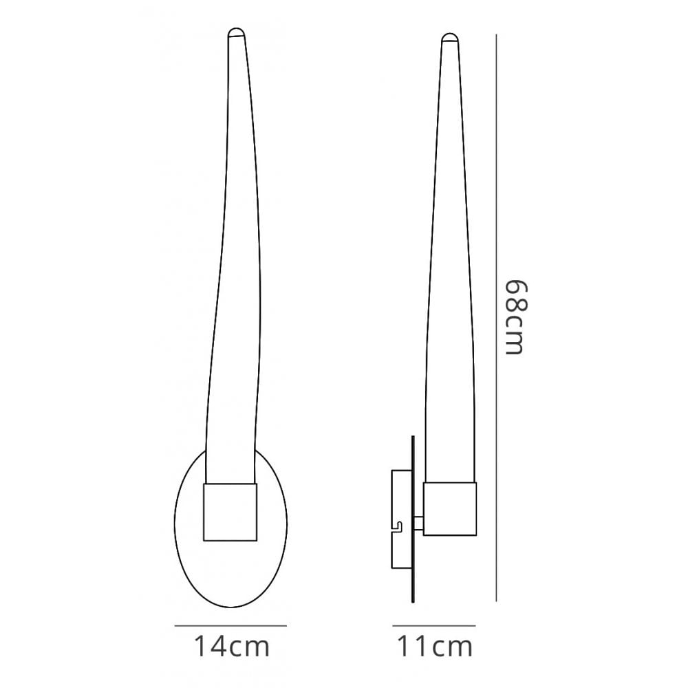 M1693 Estalacta Wall Lamp 1 Light GU10 Indoor/Outdoor Silver/Opal White