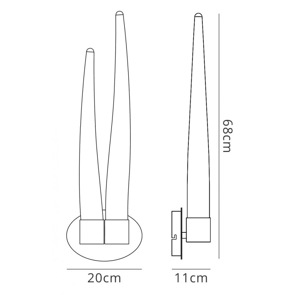 M1694 Estalacta Wall Lamp 2 Light GU10 Indoor/Outdoor Silver/Opal White