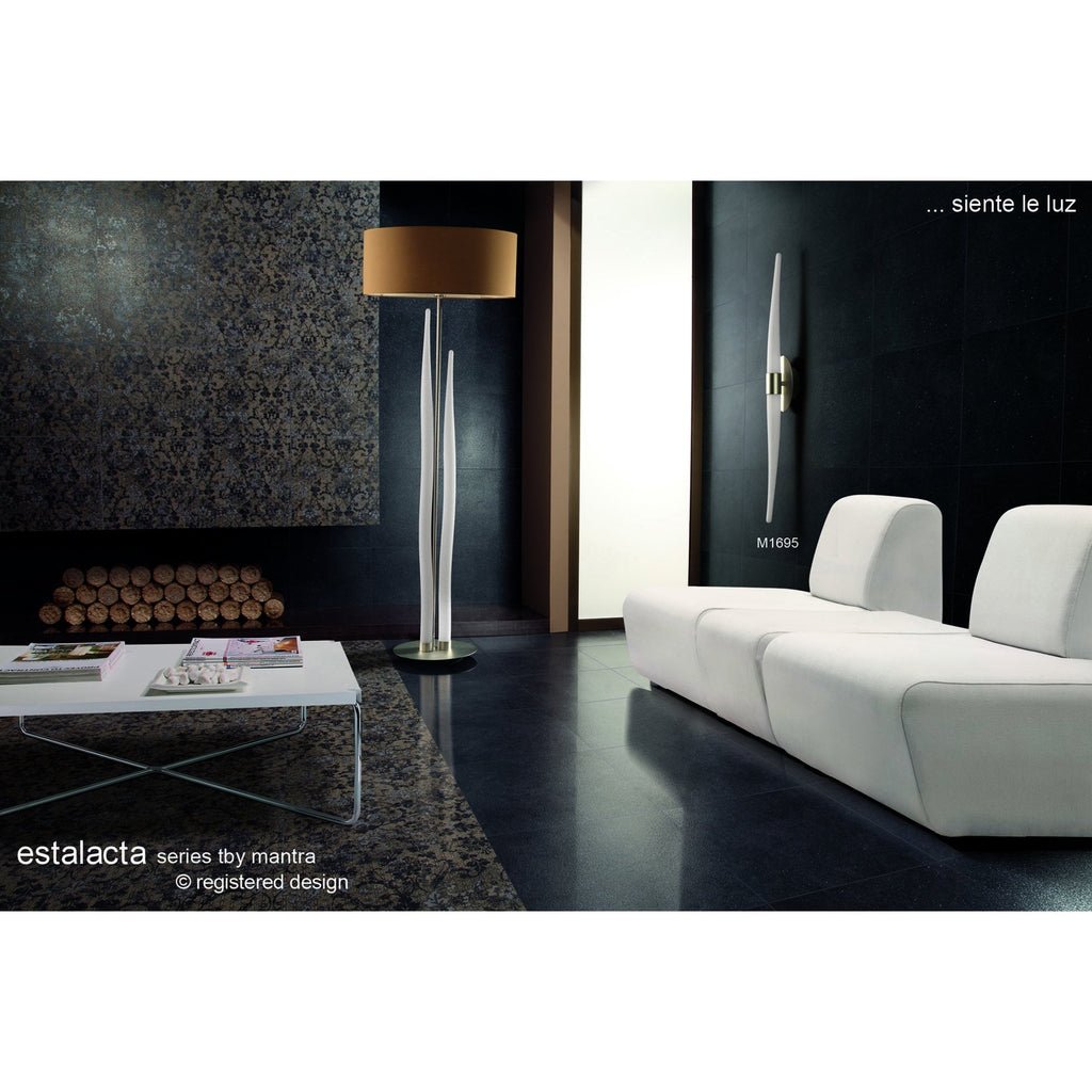 M1694 Estalacta Wall Lamp 2 Light GU10 Indoor/Outdoor Silver/Opal White