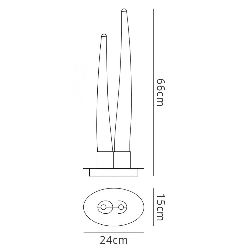 M1731 Estalacta Table Lamp 2 Light GU10 Indoor/Outdoor Silver/Opal White