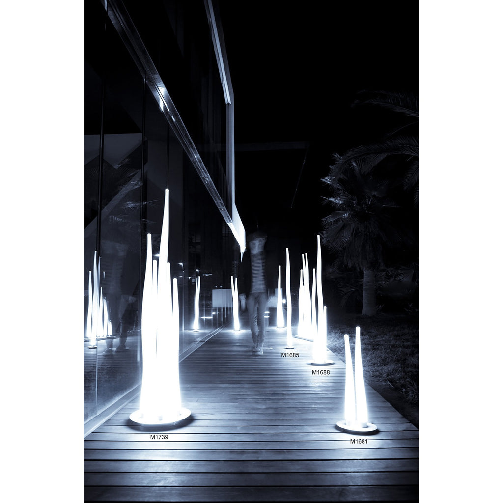 M1731 Estalacta Table Lamp 2 Light GU10 Indoor/Outdoor Silver/Opal White