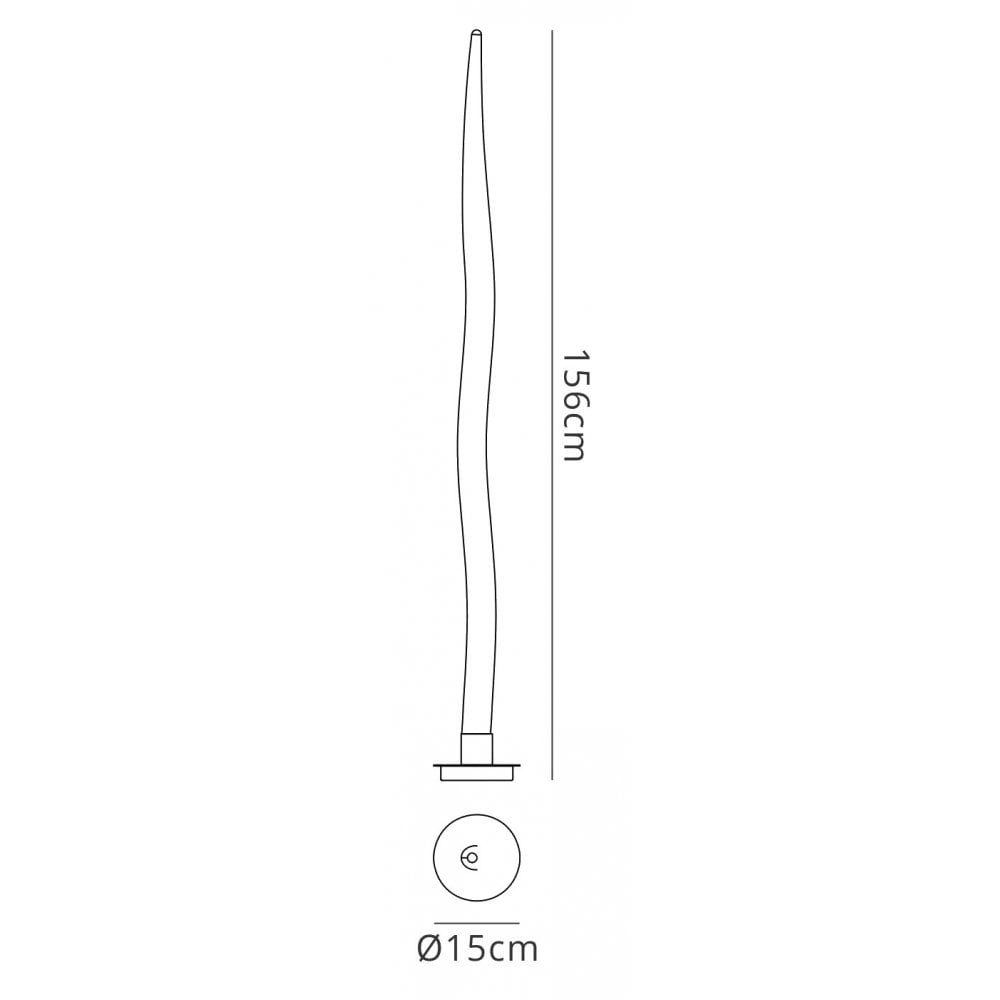 M1734 Estalacta Floor Lamp 1 Light GU10 Indoor/Outdoor Silver/Opal White