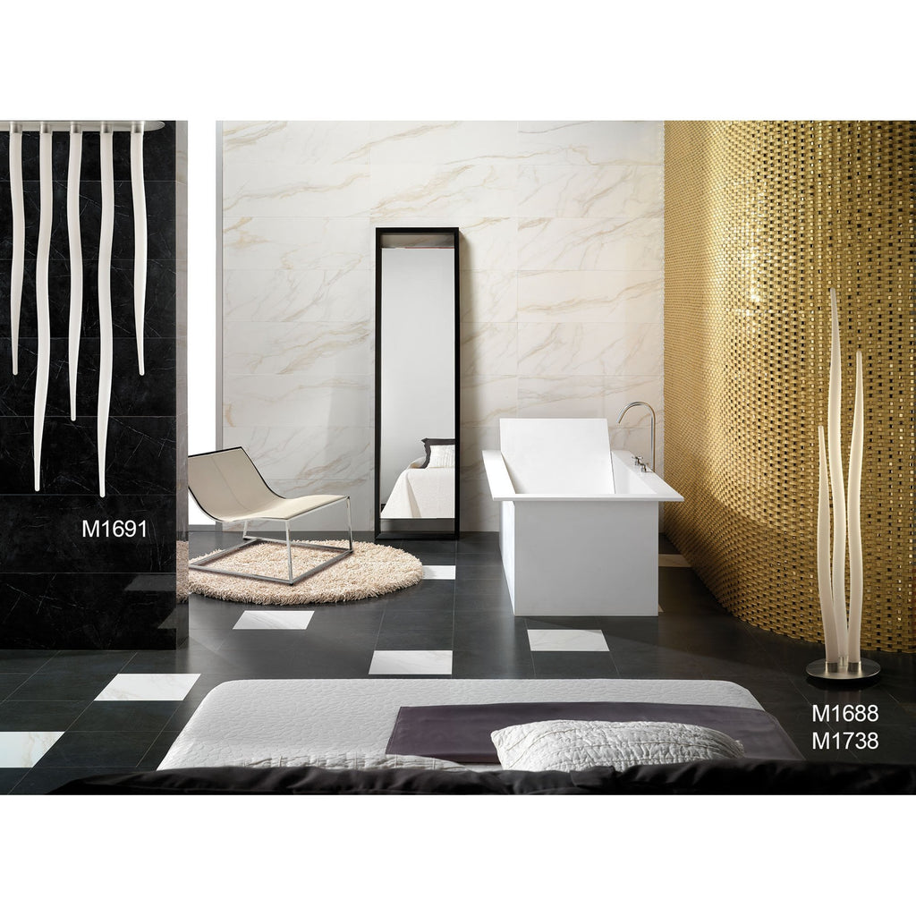 M1735 Estalacta Floor Lamp 1 Light GU10 Small Indoor/Outdoor Silver/Opal White
