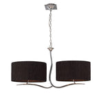 M1130/BS Eve Linear Pendant 2 Arm 4 Light E27 Polished Chrome Black Oval Shades
