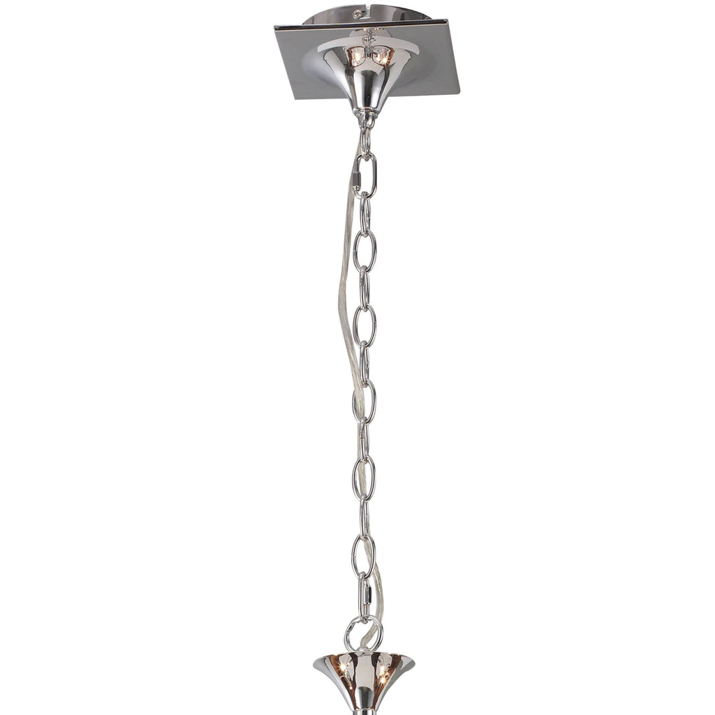 M1130/BS Eve Linear Pendant 2 Arm 4 Light E27 Polished Chrome Black Oval Shades