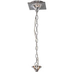 M1130/BS Eve Linear Pendant 2 Arm 4 Light E27 Polished Chrome Black Oval Shades