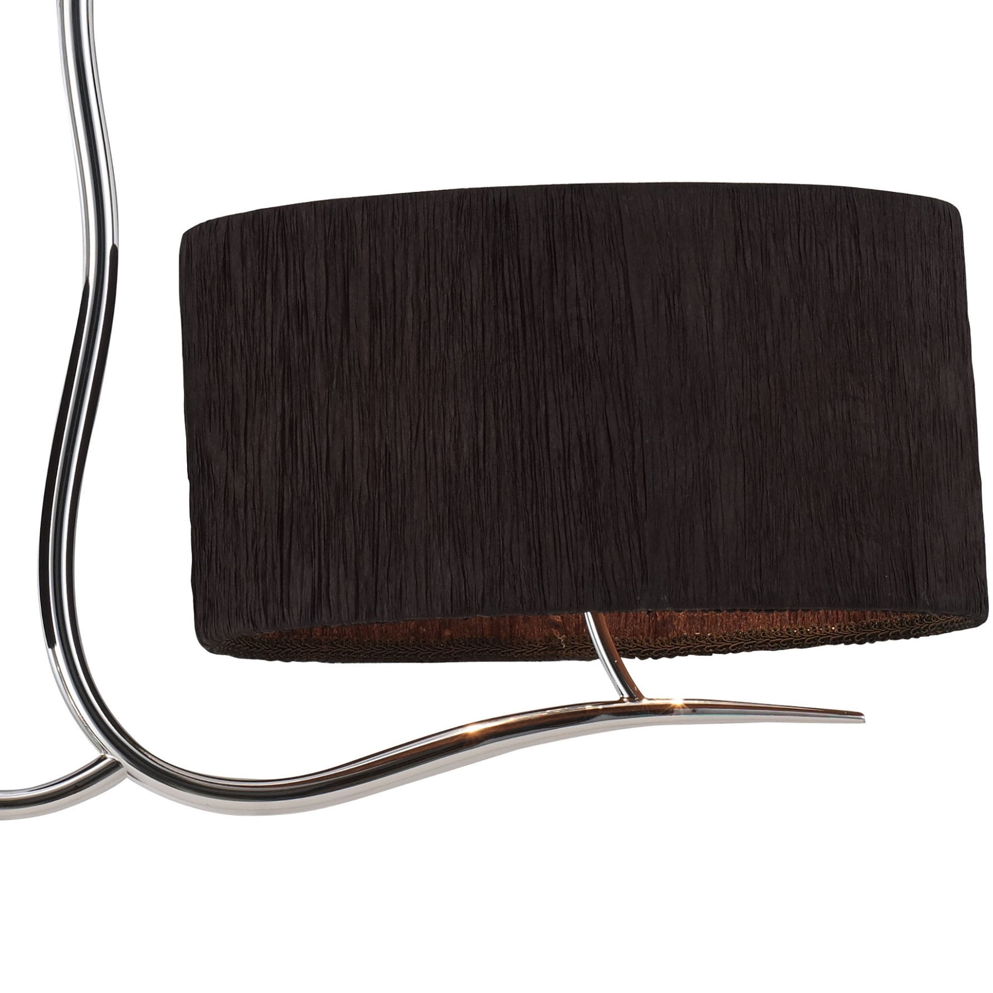 M1130/BS Eve Linear Pendant 2 Arm 4 Light E27 Polished Chrome Black Oval Shades