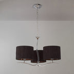 M1131/BS Eve Pendant 3 Light E27 Polished Chrome Black Round Shades