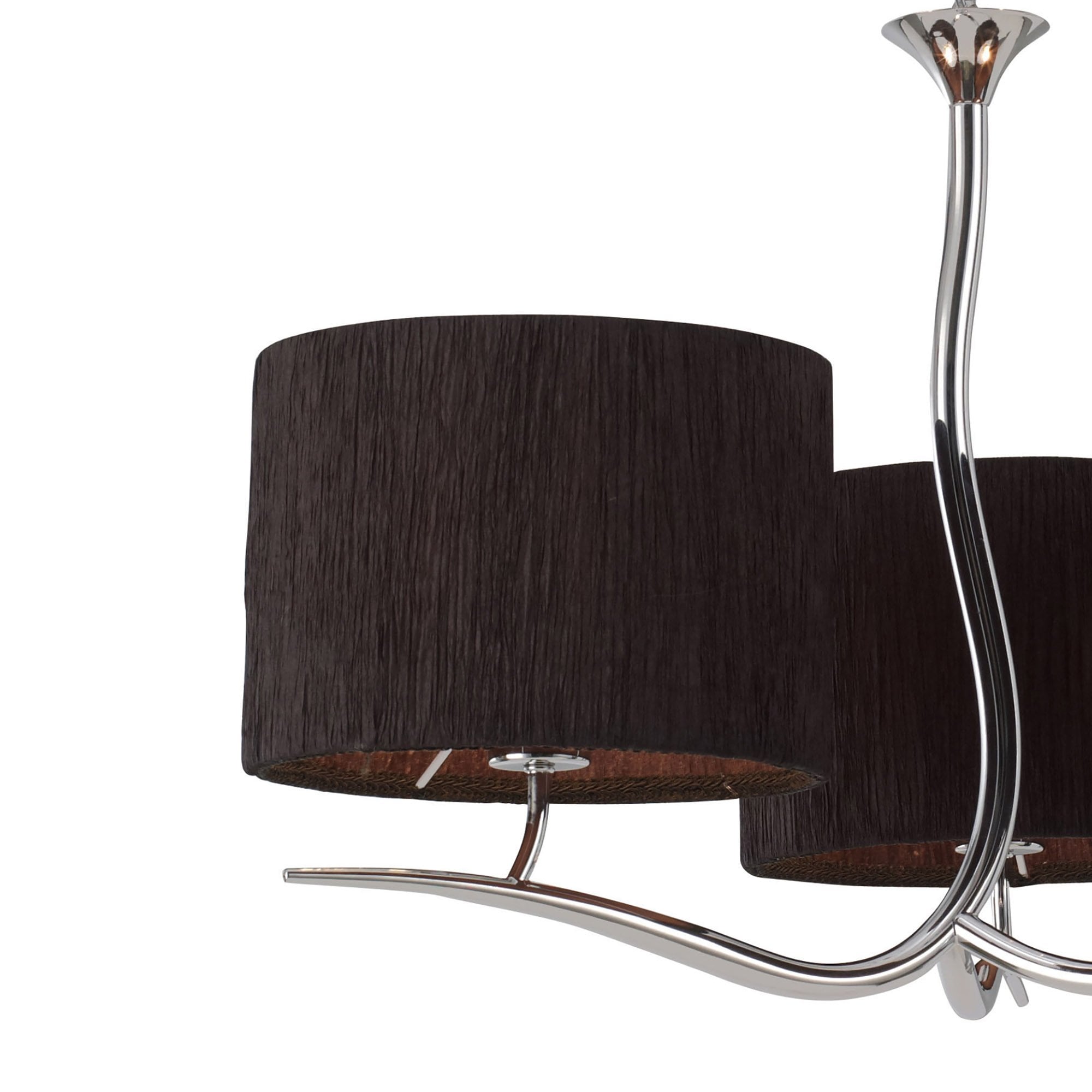 M1131/BS Eve Pendant 3 Light E27 Polished Chrome Black Round Shades