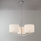 M1131 Eve Pendant 3 Light E27 Polished Chrome White Round Shade