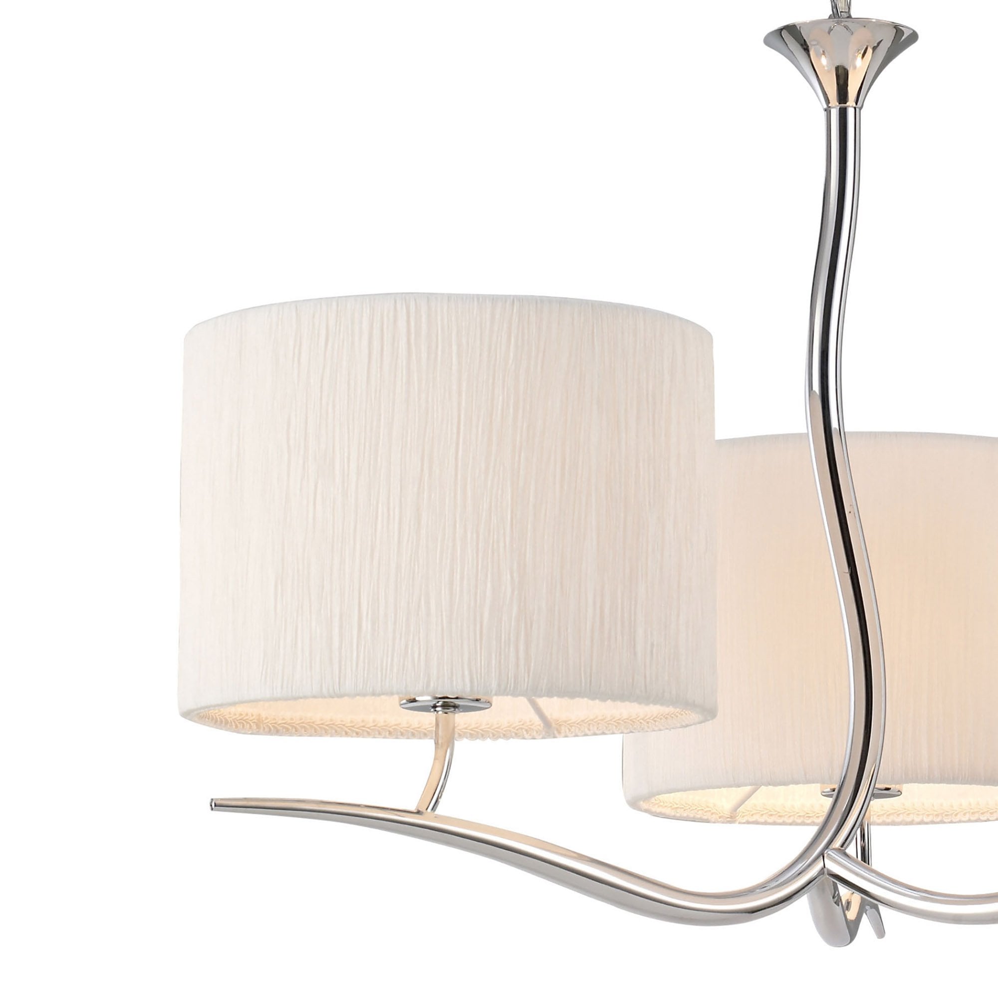 M1131 Eve Pendant 3 Light E27 Polished Chrome White Round Shade