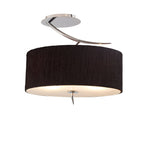 M1132/BS Eve Semi Flush 2 Light E27 Polished Chrome Black Oval Shade