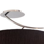 M1132/BS Eve Semi Flush 2 Light E27 Polished Chrome Black Oval Shade