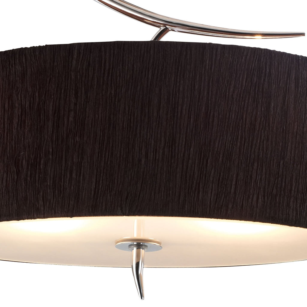 M1132/BS Eve Semi Flush 2 Light E27 Polished Chrome Black Oval Shade