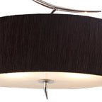M1132/BS Eve Semi Flush 2 Light E27 Polished Chrome Black Oval Shade