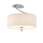 M1132 Eve Semi Flush 2 Light E27 Polished Chrome White Oval Shade (S)