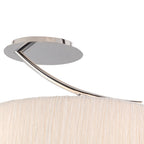 M1132 Eve Semi Flush 2 Light E27 Polished Chrome White Oval Shade (S)