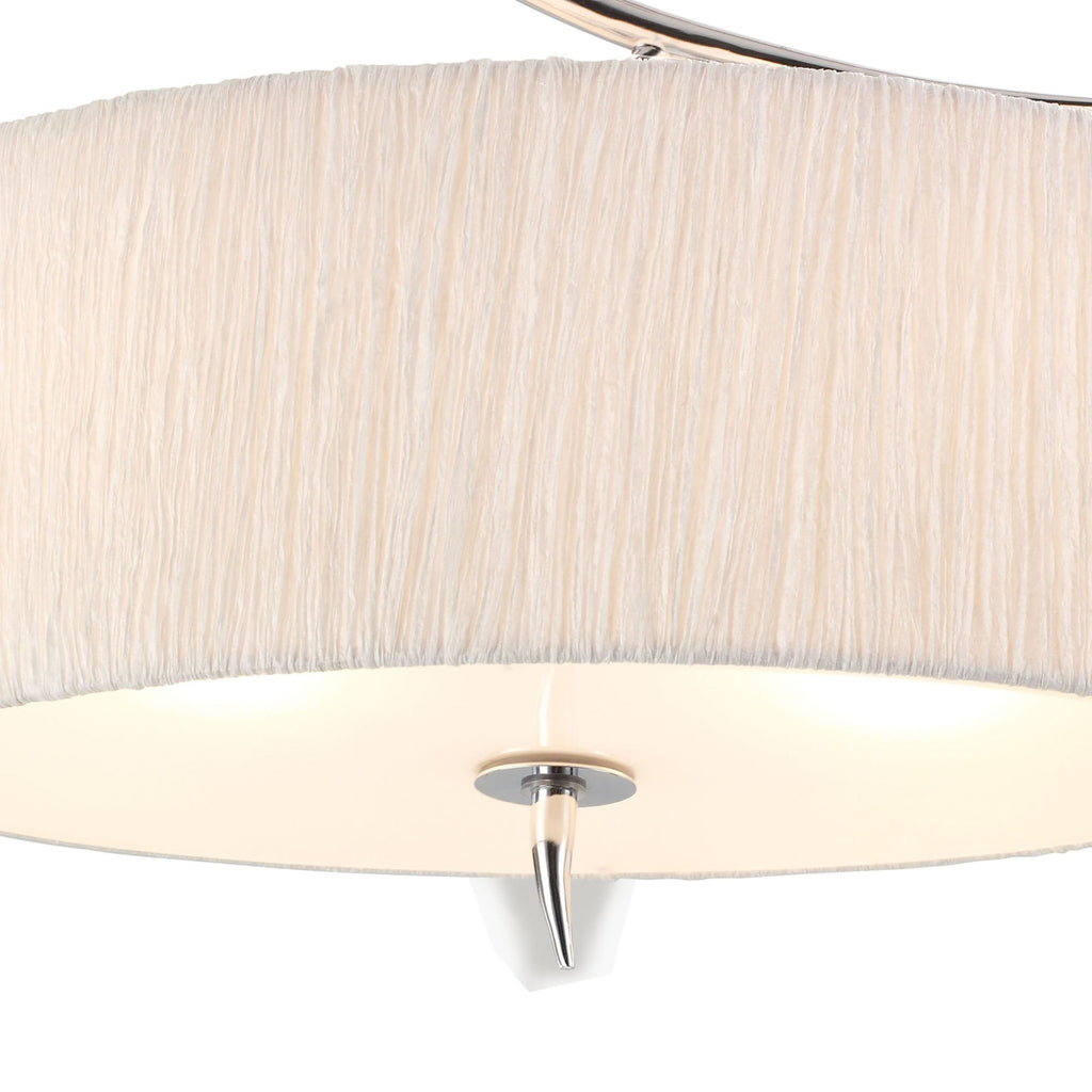 M1132 Eve Semi Flush 2 Light E27 Polished Chrome White Oval Shade (S)
