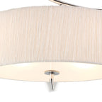 M1132 Eve Semi Flush 2 Light E27 Polished Chrome White Oval Shade (S)