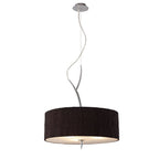 M1133/BS Eve Pendant 3 Light E27 Polished Chrome Black Round Shade