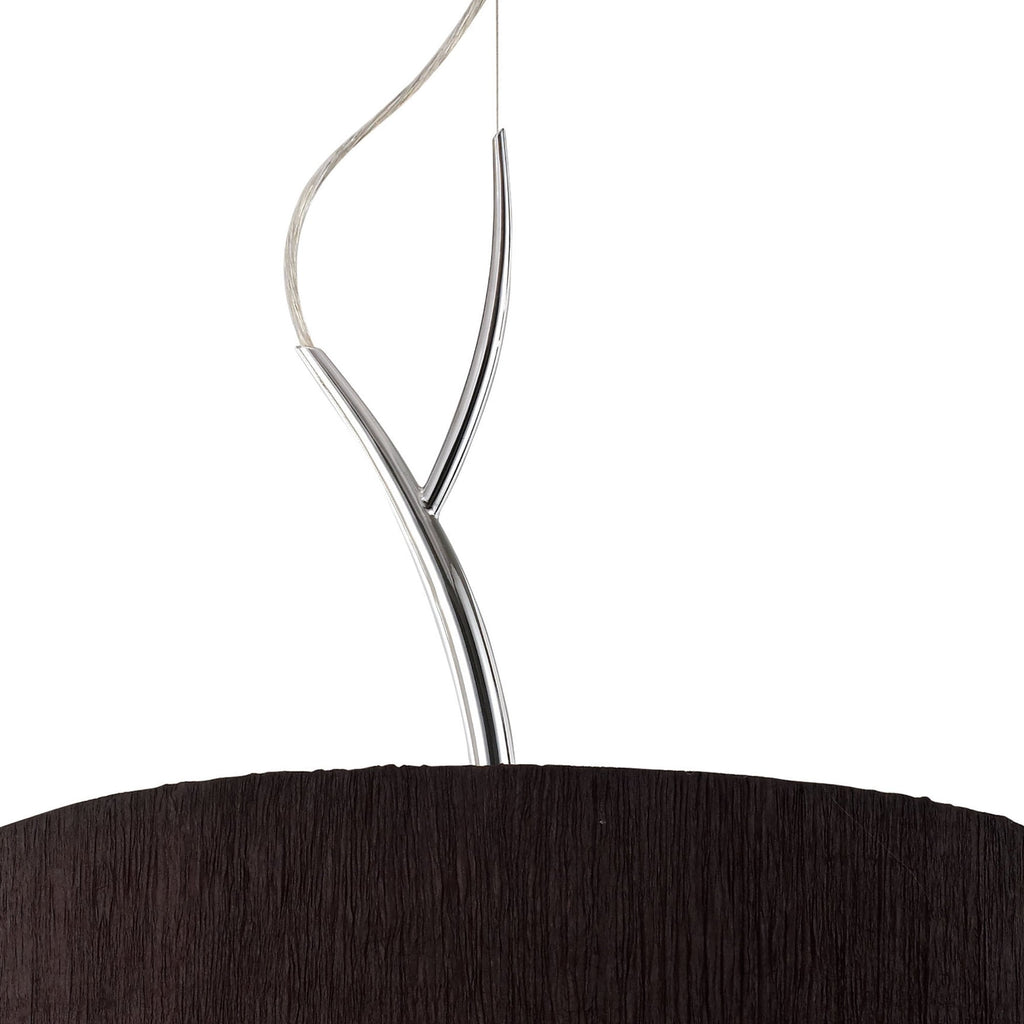 M1133/BS Eve Pendant 3 Light E27 Polished Chrome Black Round Shade
