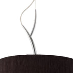 M1133/BS Eve Pendant 3 Light E27 Polished Chrome Black Round Shade