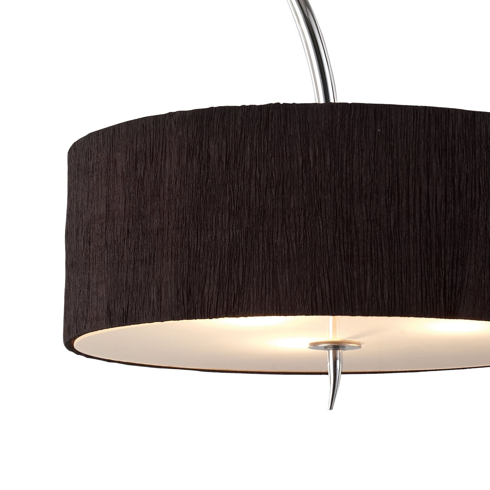 M1133/BS Eve Pendant 3 Light E27 Polished Chrome Black Round Shade
