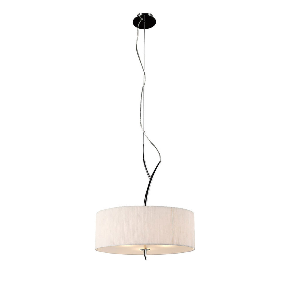 M1133 Eve Single Pendant 3 Light E27 Polished Chrome White Round Shade