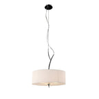 M1133 Eve Single Pendant 3 Light E27 Polished Chrome White Round Shade