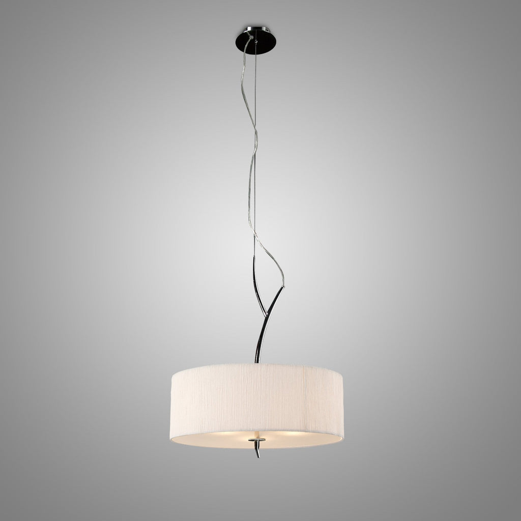 M1133 Eve Single Pendant 3 Light E27 Polished Chrome White Round Shade