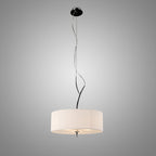 M1133 Eve Single Pendant 3 Light E27 Polished Chrome White Round Shade