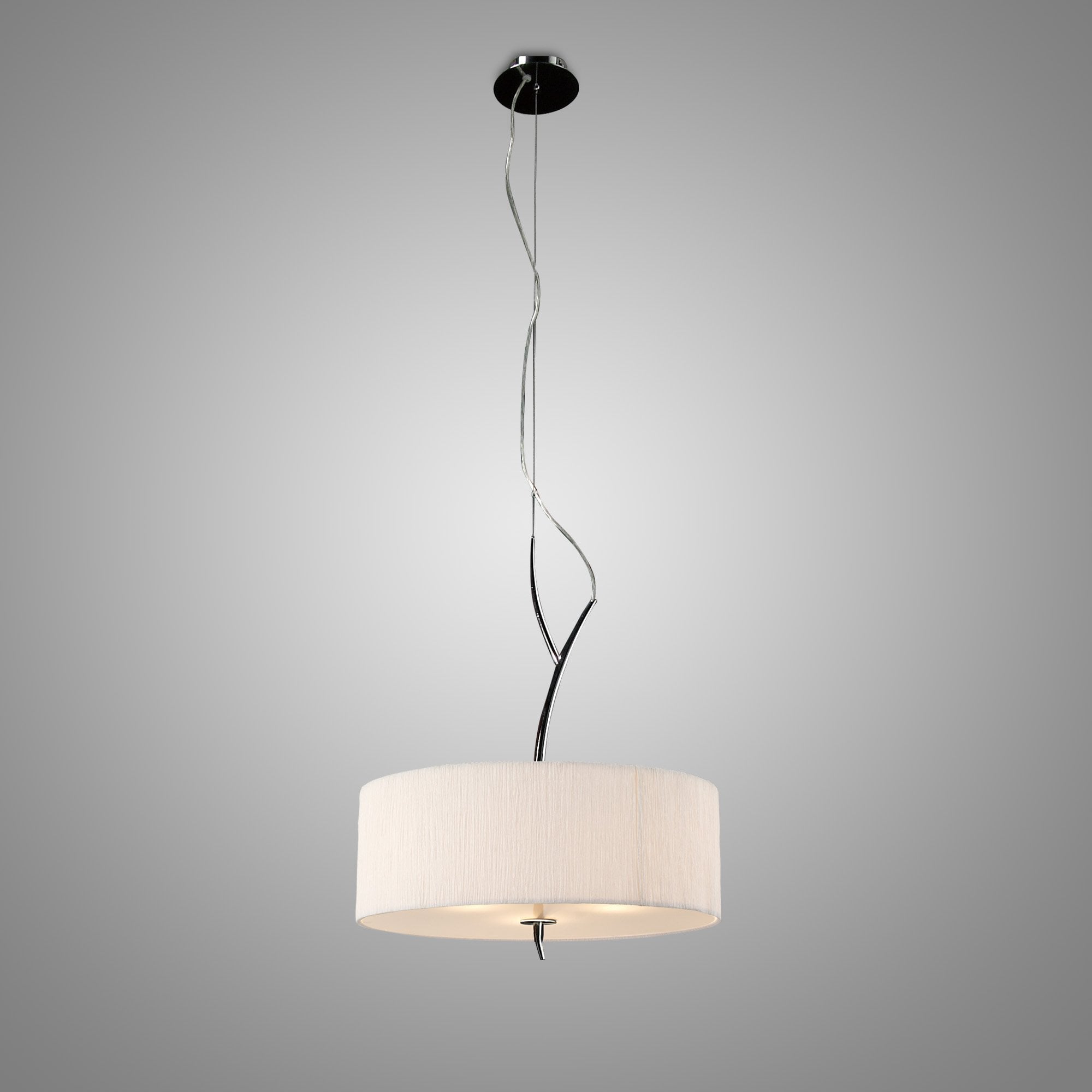 M1133 Eve Single Pendant 3 Light E27 Polished Chrome White Round Shade
